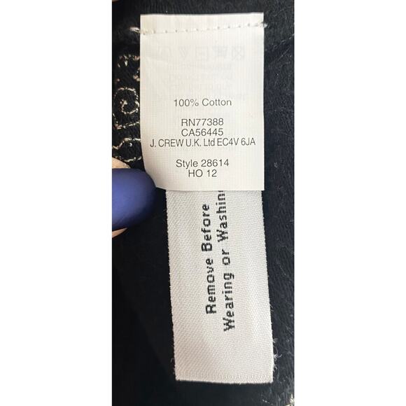 J. Crew Women's Sequin Short Sleeve Top Black White Polka Dots Blogger Favorite - Picture 10 of 11